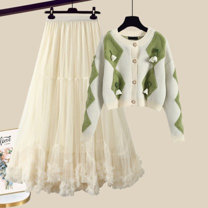 3D-Blumen-Cardigan, passender Tüllrock und Outfit - Set B - XL - image 2