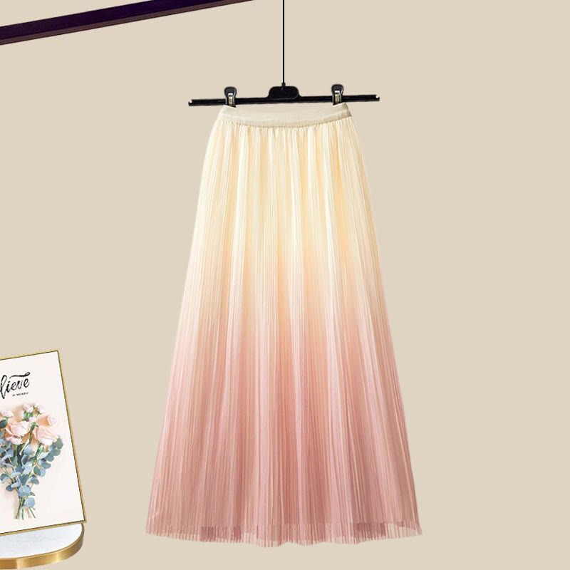 3D-Blumenstrickpullover und passender Farbverlaufrock – Outfit - Pink Skirt - XL - image 10