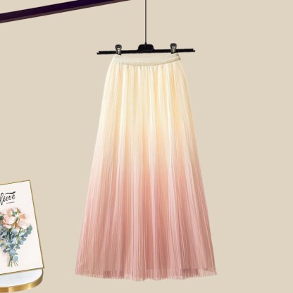 3D-Blumenstrickpullover und passender Farbverlaufrock – Outfit - Pink Skirt - XL - image 10