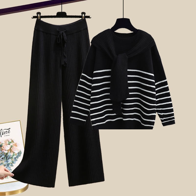 Strickstreifen-Pullover und passende Hose - Set F - XL - image 6