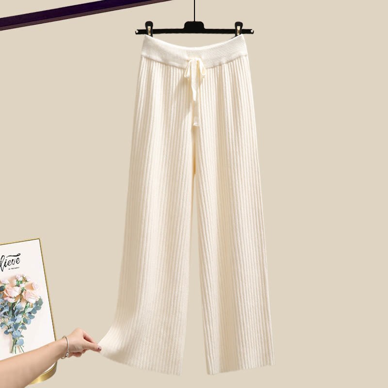 Strickstreifen-Pullover und passende Hose - Beige Pants - XL - image 9