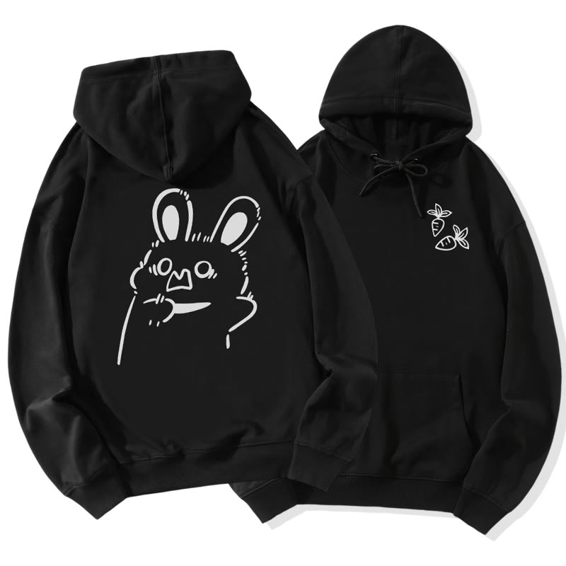 Lockerer Hoodie mit Startled Bunny-Grafik - image 1