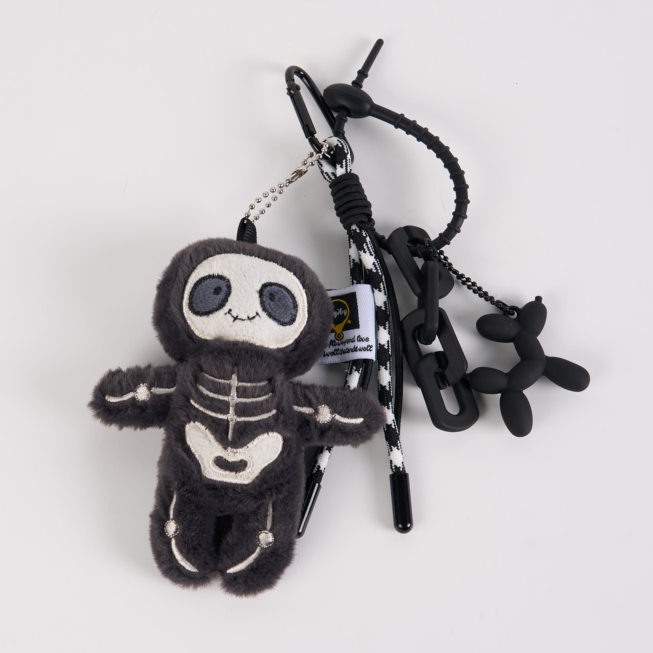 Halloween Plüsch Skelett Schlüsselanhänger Handgemacht Taschenanhänger - A - One Size - image 1