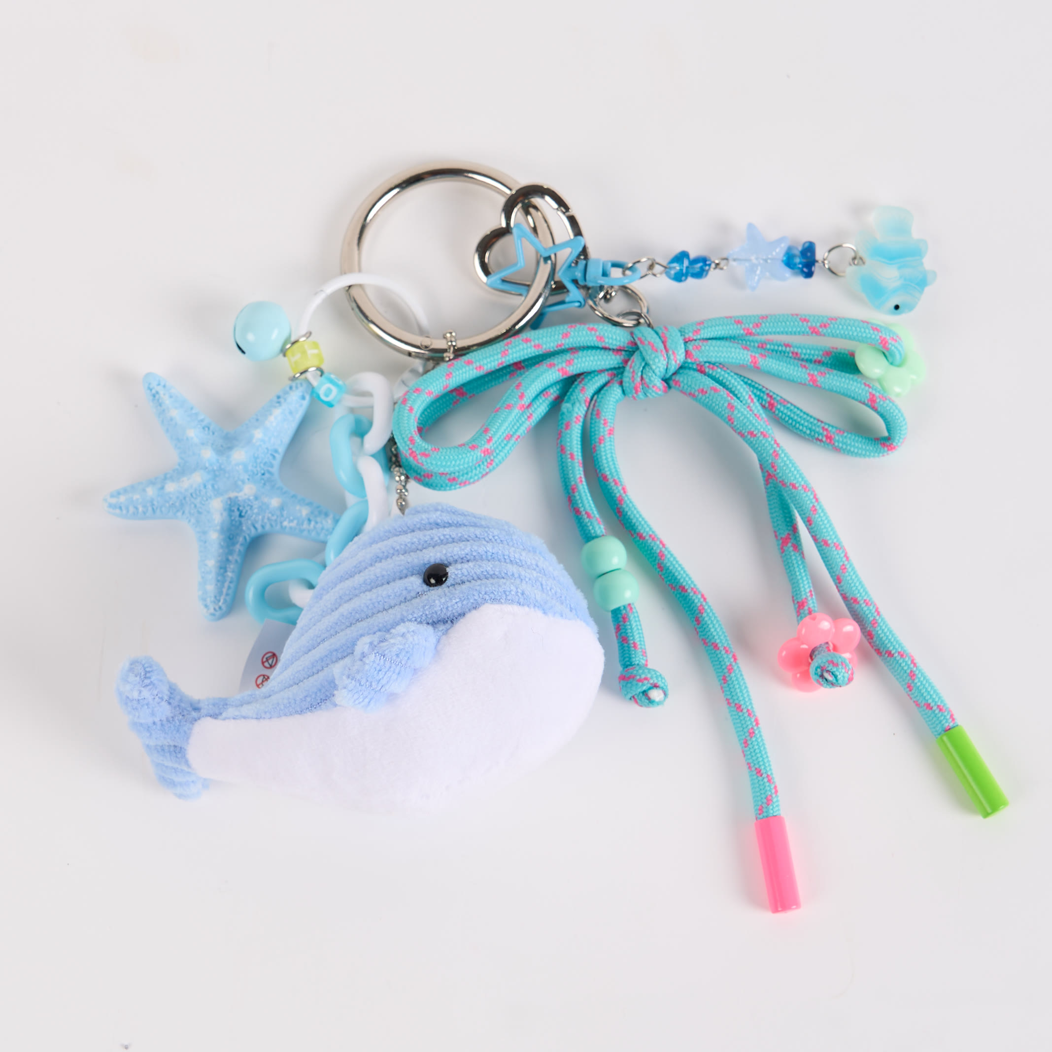 Weicher Hai-Seestern-Plüsch-Schlüsselanhänger, handgefertigt, weicher Taschenanhänger - Blau - One Size - image 1