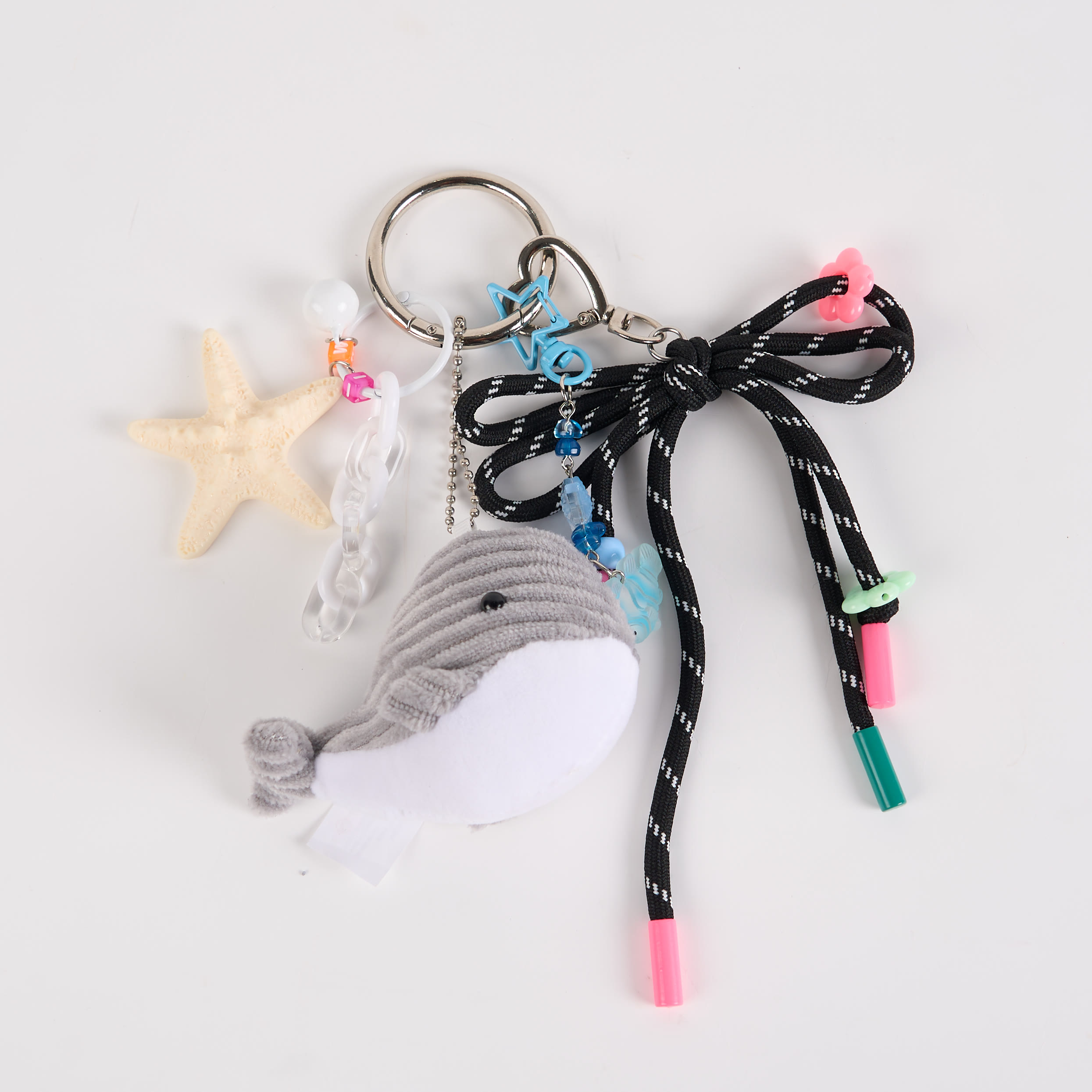 Weicher Hai-Seestern-Plüsch-Schlüsselanhänger, handgefertigt, weicher Taschenanhänger - Grau - One Size - image 4