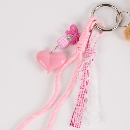 Kawaii Hase Bär Plüsch Schlüsselanhänger Handgemacht Weicher Taschenanhänger - image 4
