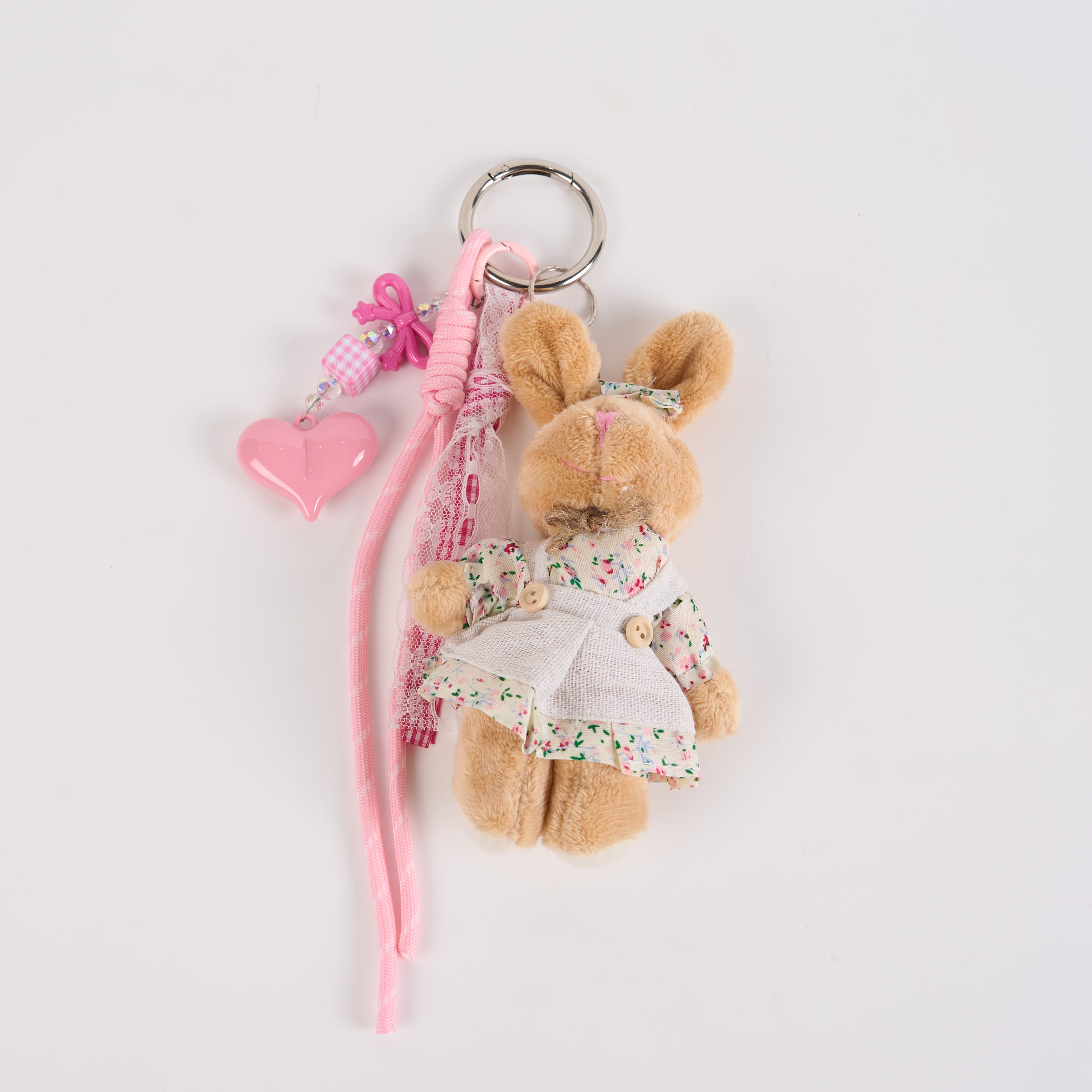 Kawaii Hase Bär Plüsch Schlüsselanhänger Handgemacht Weicher Taschenanhänger - Hase - One Size - image 3