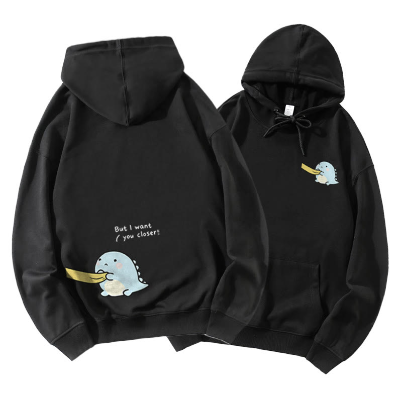 Passender Hoodie für Paare mit Dinosaurier-Grafik - Black B - 5XL - image 3