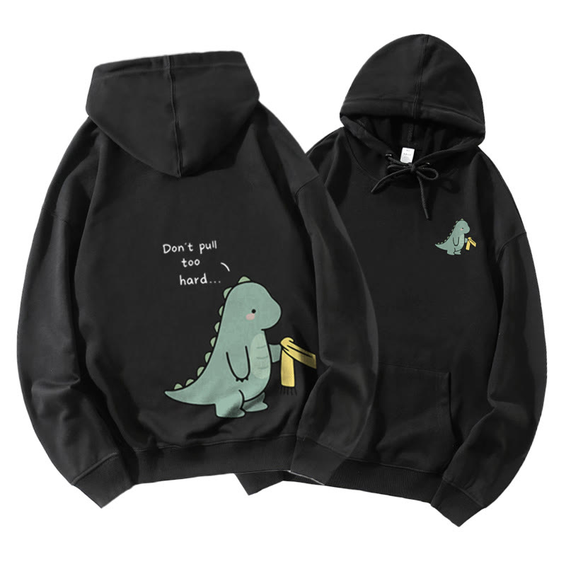 Passender Hoodie für Paare mit Dinosaurier-Grafik - Black A - 5XL - image 2