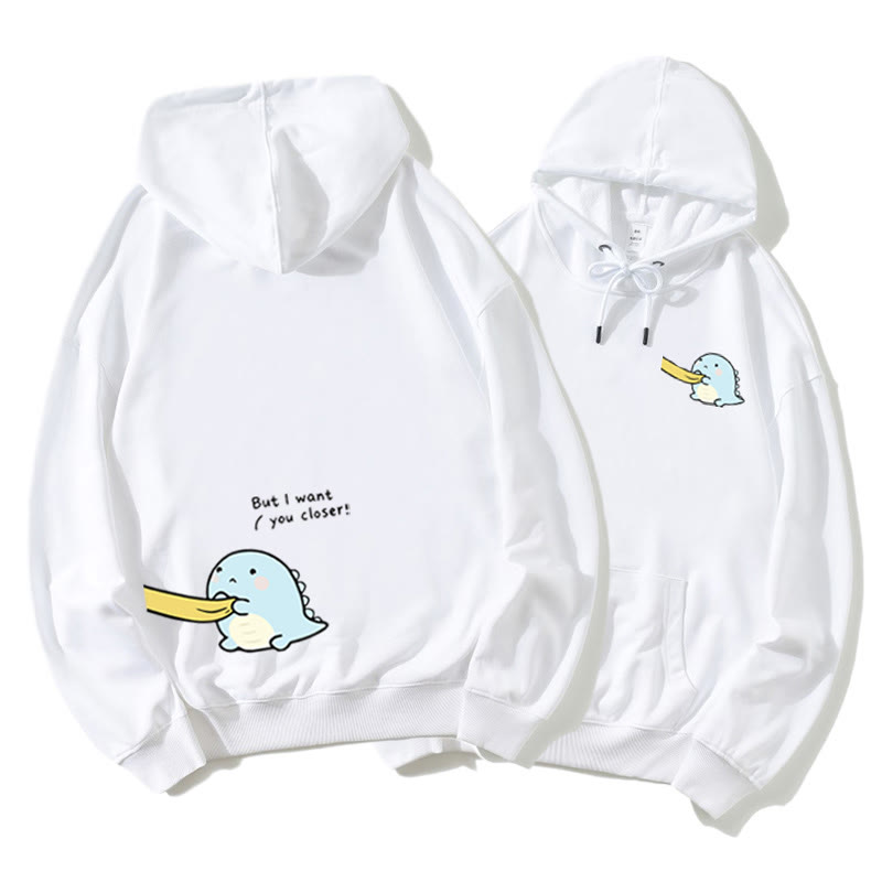 Passender Hoodie für Paare mit Dinosaurier-Grafik - White B - 5XL - image 9