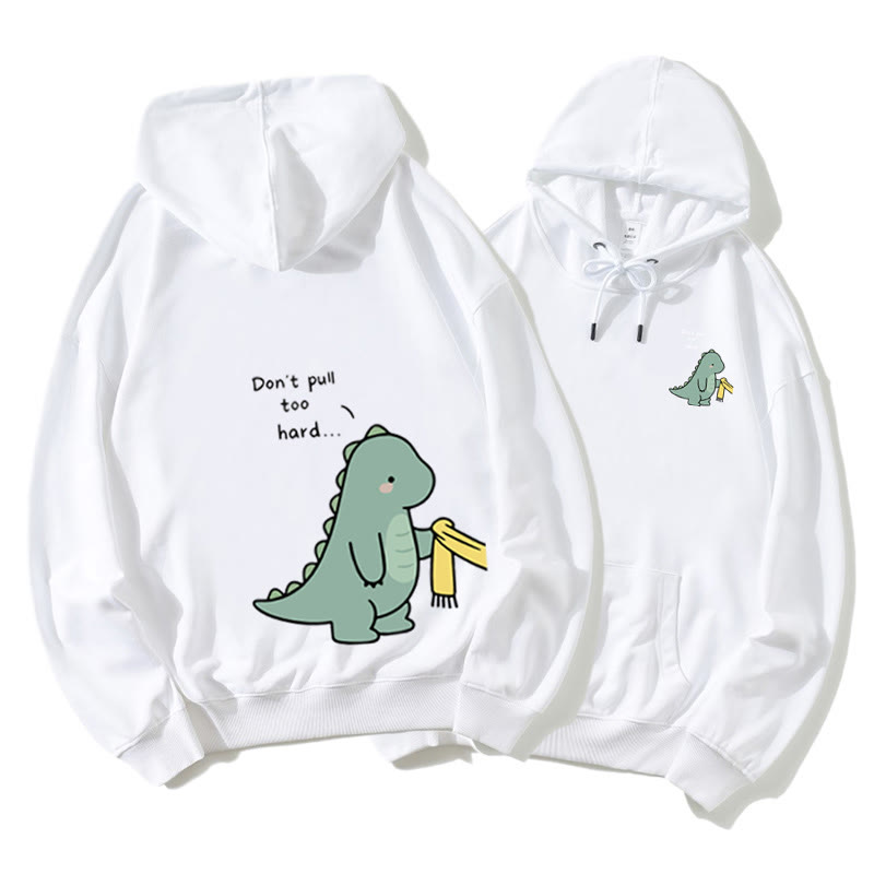 Passender Hoodie für Paare mit Dinosaurier-Grafik - White A - 5XL - image 8