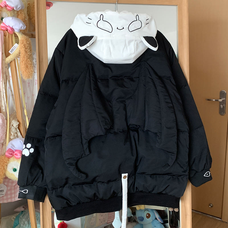 Pufferjacke mit Kapuze und Katzenohren - image 3