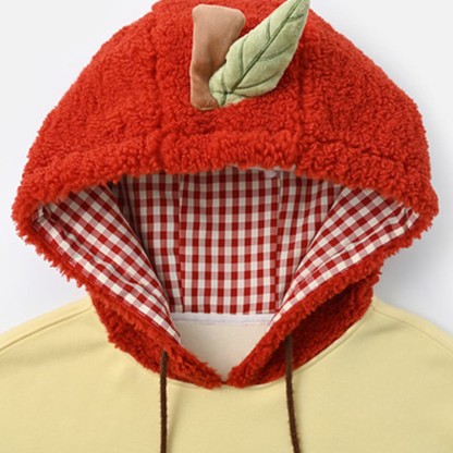 Kapuzenpullover aus Chenille mit Igel-Stickerei und apfelförmiger Kapuze - image 5