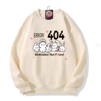 ERROR 404 MOTIVATION NICHT GEFUNDEN Sweatshirt mit Hasenmotiv und Rundhalsausschnitt - Beige - 5XL - image 2