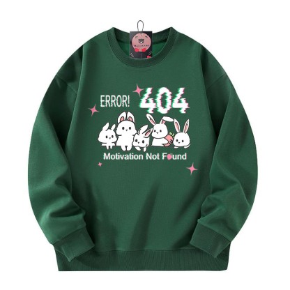 ERROR 404 MOTIVATION NICHT GEFUNDEN Sweatshirt mit Hasenmotiv und Rundhalsausschnitt - Green - 5XL - image 3