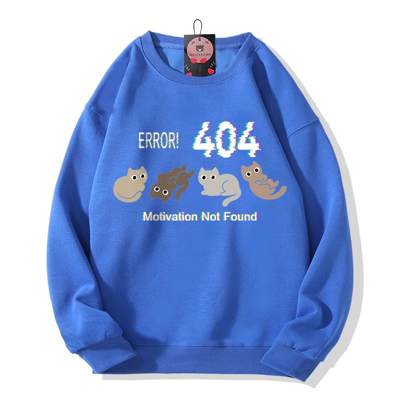 ERROR 404 MOTIVATION NICHT GEFUNDEN Katzenmotiv Rundhals-Sweatshirt - Blue - 5XL - image 1