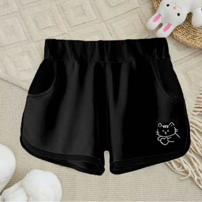 Freizeitshorts mit Kitty-Buchstabendruck - Black - 5XL - image 2