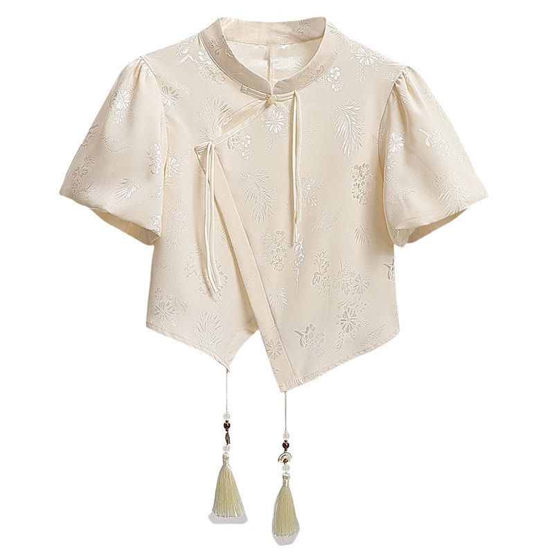 Vintage Schnalle Quaste Shirt Buchstabendruck Pferdegesicht Rock - Aprikosenhemd - L - image 3