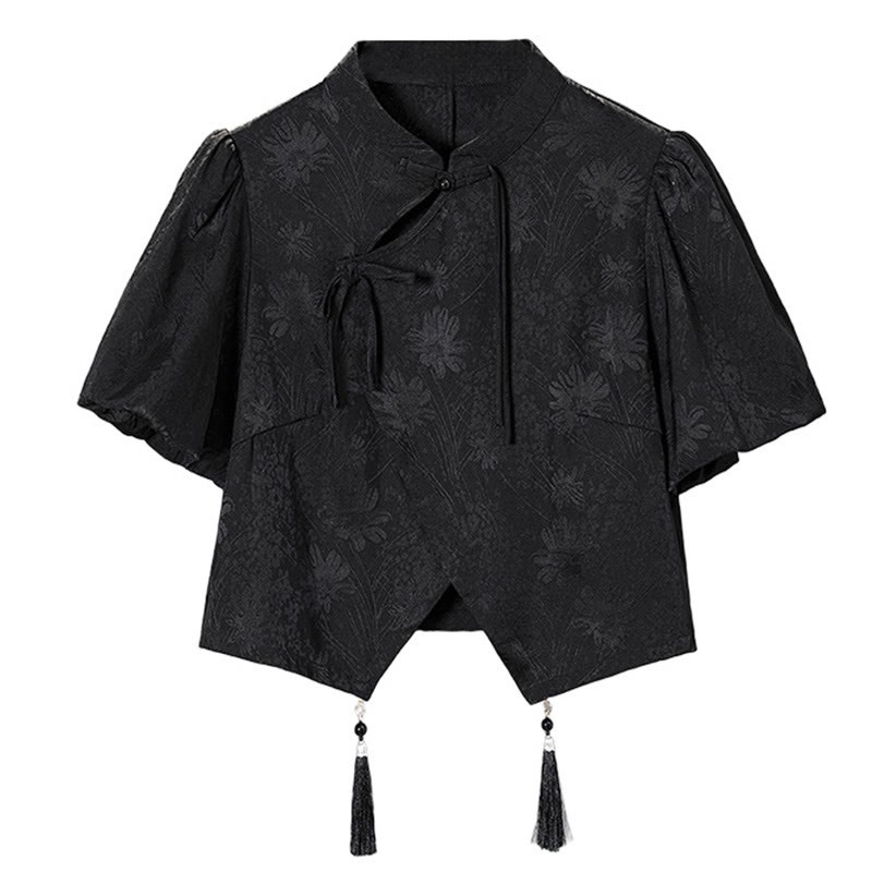 Vintage Schnalle Quaste Shirt Buchstabendruck Pferdegesicht Rock - Schwarzes Hemd - L - image 2