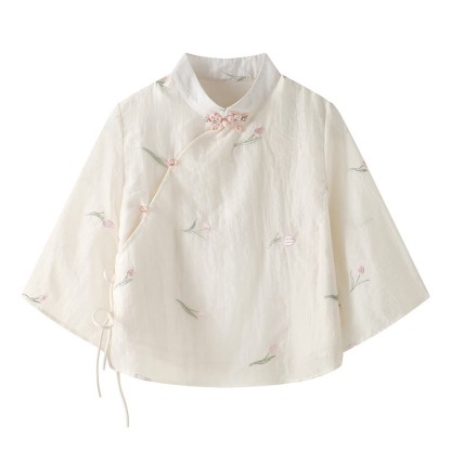 Vintage Schnalle Blumenstickerei Top Pferdegesicht Rock - Spitze - XL - image 2