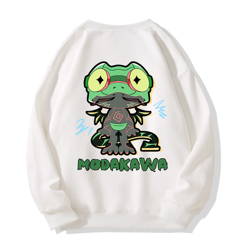 MODAKAWA Lustiges Frosch-Motiv, dunkle Ästhetik, Unisex-Streetwear-Sweatshirt - White - 5XL - image 5
