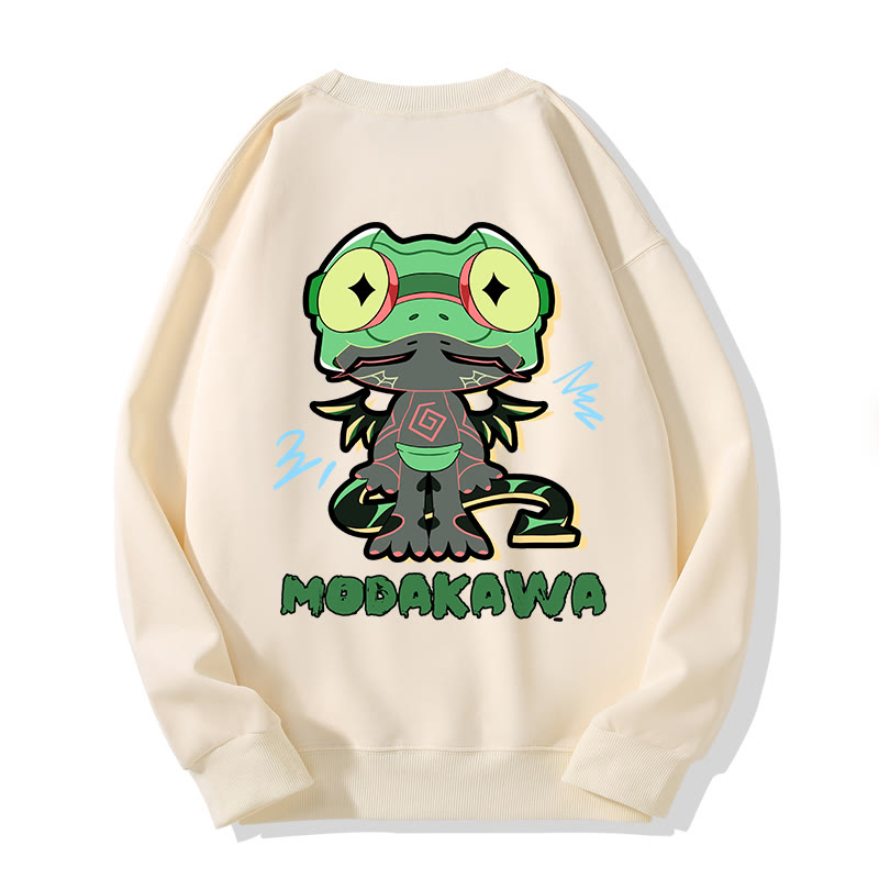 MODAKAWA Lustiges Frosch-Motiv, dunkle Ästhetik, Unisex-Streetwear-Sweatshirt - Beige - 5XL - image 3