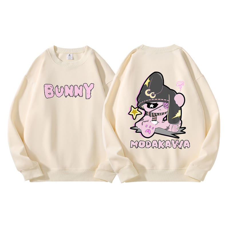 Unhappy Bunny Grafik Dunkle Ästhetik Unisex Streetwear Sweatshirt - image 1