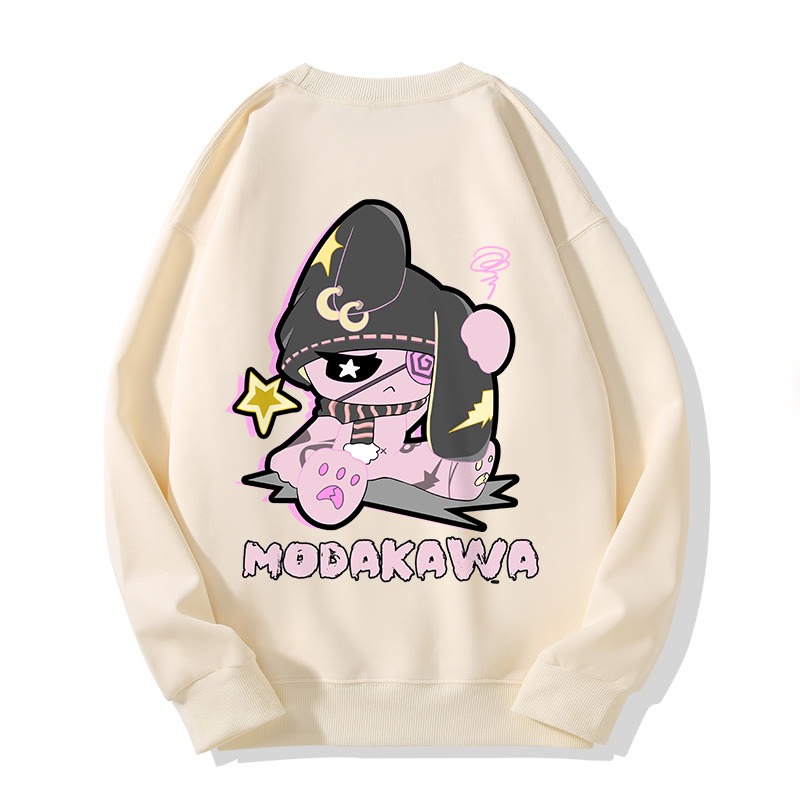 Unhappy Bunny Grafik Dunkle Ästhetik Unisex Streetwear Sweatshirt - Beige - 5XL - image 2