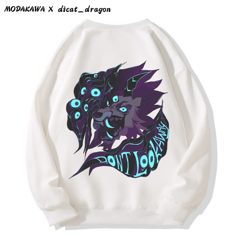 NICHT WEGSCHAUEN! Mehräugiger, brüllender Löwe – Grafik im dunklen Stil – Unisex-Streetwear-Sweatshirt - White - 5XL - image 4