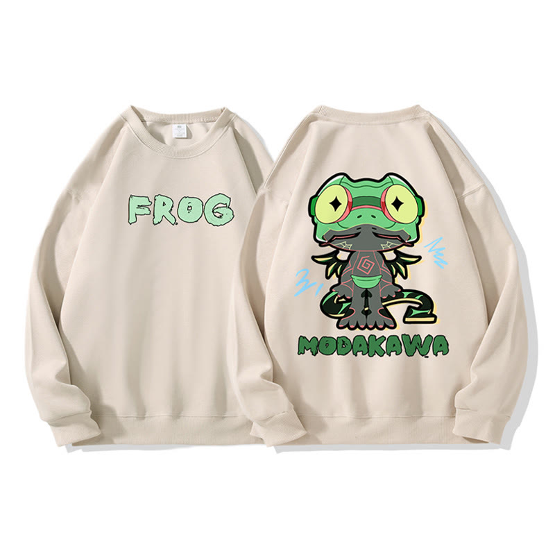 MODAKAWA Lustiges Frosch-Motiv, dunkle Ästhetik, Unisex-Streetwear-Sweatshirt - image 1