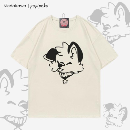 MODAKAWA X popipeko Welpenprint T-Shirt - Beige - 5XL - image 1