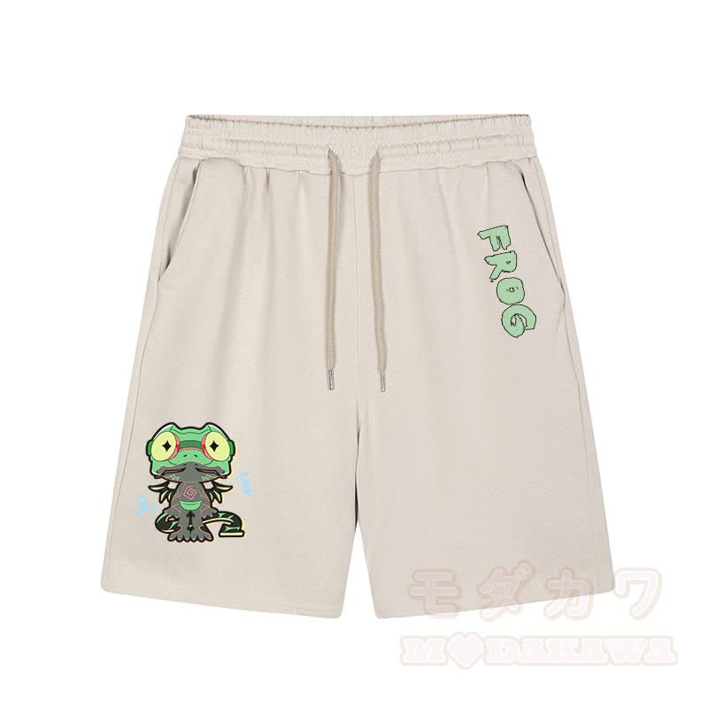 Lustige Shorts mit Frosch-Grafik und dunkler Ästhetik - Aprikose - 5XL - image 1