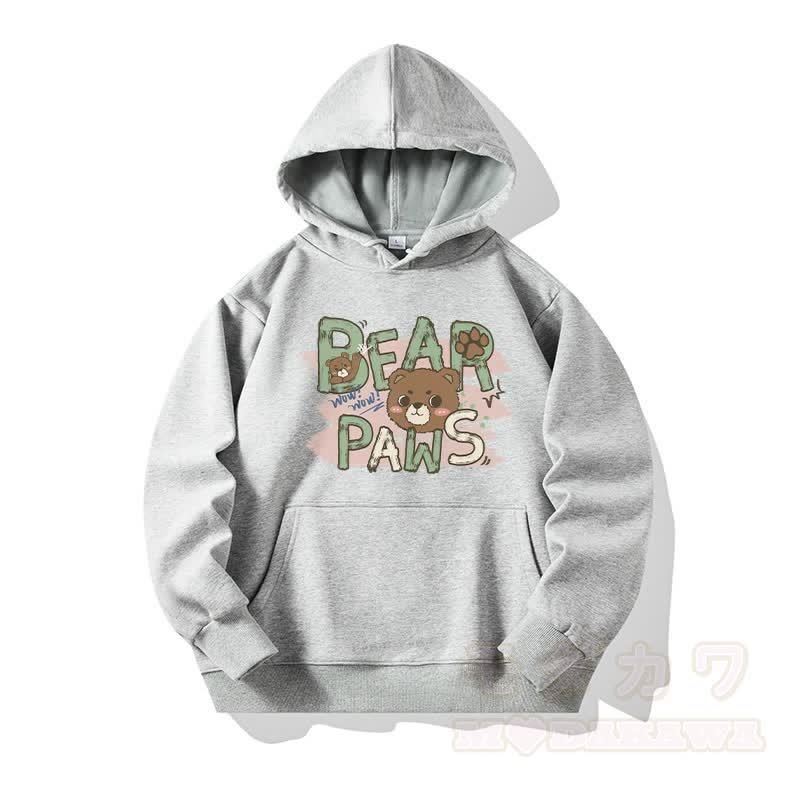 BEAR PAWS – Kapuzenpullover mit süßem Bären-Motiv und Fleecefutter - Grau - 6XL - image 1