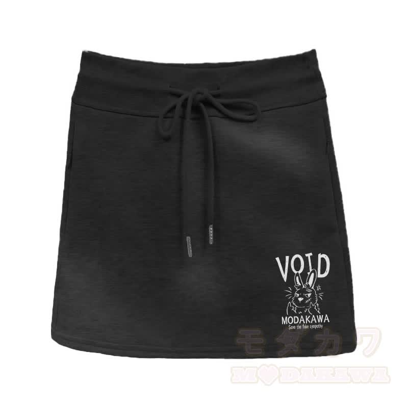 MODAKAWA VOID A-Linien-Rock mit Grumpy Bunny-Grafik - Schwarz - 2XL - image 2