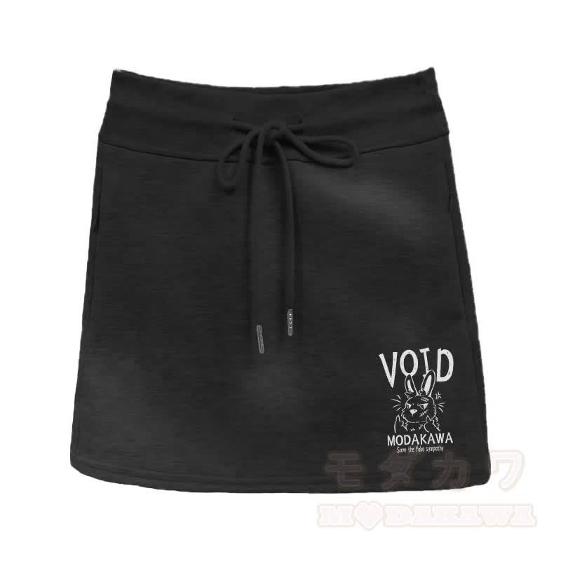 MODAKAWA VOID A-Linien-Rock mit Grumpy Bunny-Grafik - Schwarz - 2XL - image 2