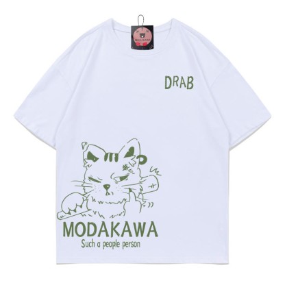 MODAKAWA DRAB T-Shirt mit Grumpy-Cat-Grafik - Weiß - 5XL - image 3
