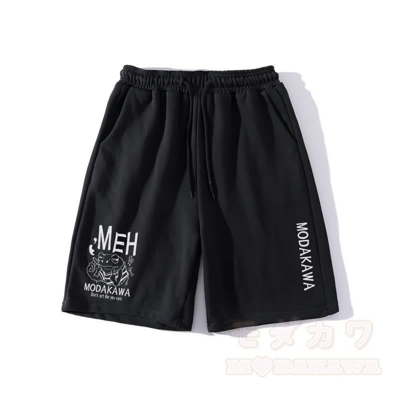 MODAKAWA MEH – Shorts mit „Grumpy Smoking Frog“-Grafik - Schwarz - 5XL - image 3