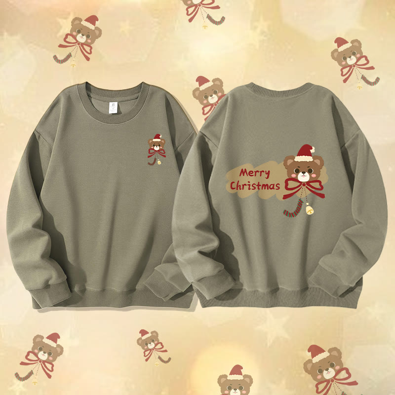MODAKAWA Unisex-Sweatshirt mit Weihnachtsbär-Motiv - Light Khaki - 5XL - image 1