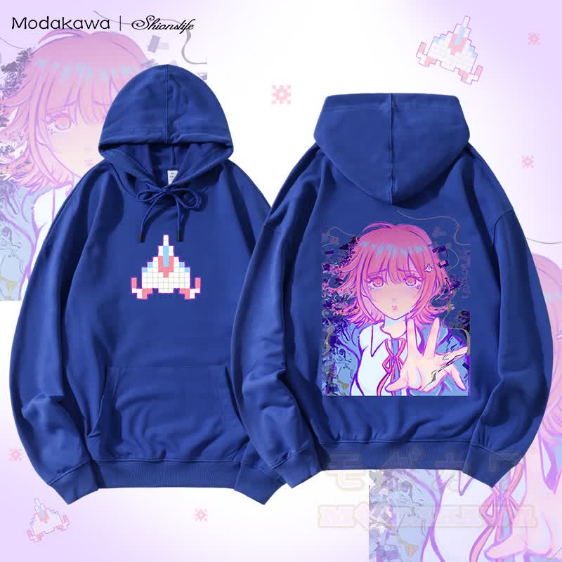 MODAKAWA X Shionslife Chiaki Nanami Graphic Streetwear Hoodie - Blau - 5XL - image 2