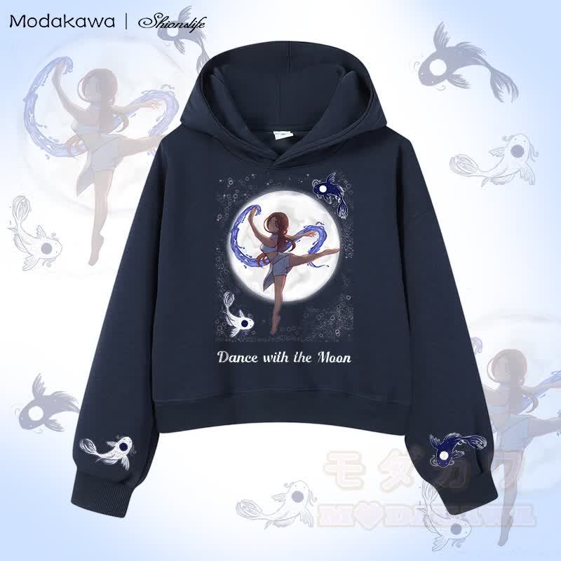 MODAKAWA X Shionslife Kurzer Baumwoll-Hoodie „Katara Water Bending“ mit Grafik - Purpurblau - 3XL - image 1