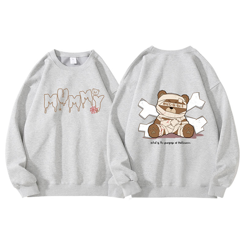 MODAKAWA Unisex-Sweatshirt mit Mumienbär-Grafik - image 1