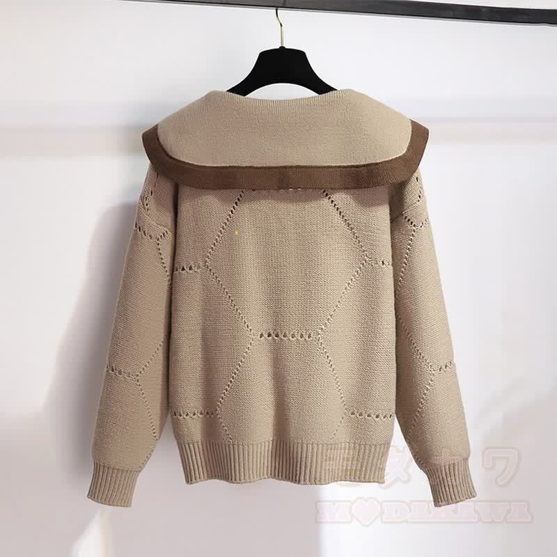 Zweiteiliger Pullover mit 3D-Blumenmuster, Gürtel und Rock - image 3