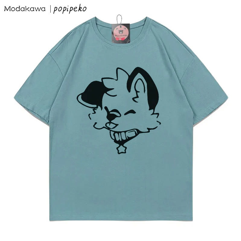 MODAKAWA X popipeko Welpenprint T-Shirt - Teal - 5XL - image 5