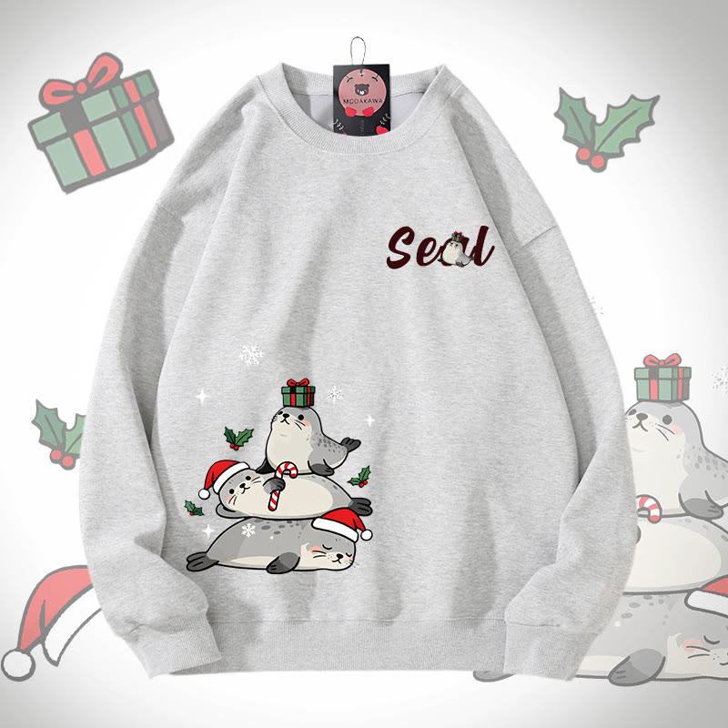 MODAKAWA Unisex-Sweatshirt mit Weihnachtsmotiv - Grey - 5XL - image 1