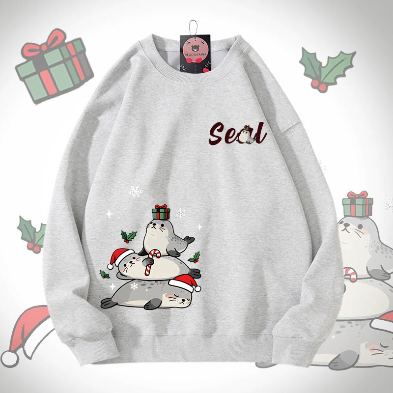 MODAKAWA Unisex-Sweatshirt mit Weihnachtsmotiv - Grey - 5XL - image 1