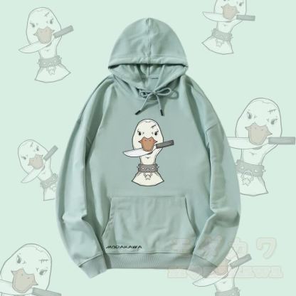 MODAKAWA Streetwear Pullover Hoodie mit Goose-und-Messer-Grafik - Grün - 5XL - image 1