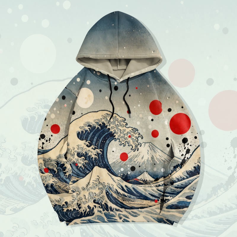 MODAKAWA Pullover-Hoodie mit Wellenmuster - Blue - 5XL - image 1