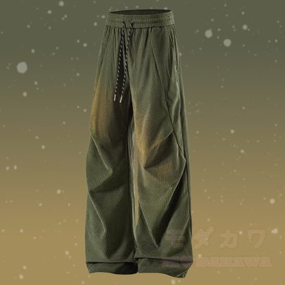 Farbverlauf-Pullover mit flauschigem Unterkleid und Cordhose (zweiteilig) - Grüne Hose - 3XL - image 7