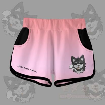 MODAKAWA Gradient Smoking Puppy Graphic Shorts - Rosa - 5XL - image 2
