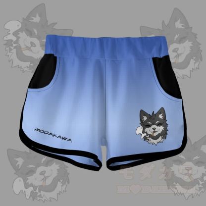 MODAKAWA Gradient Smoking Puppy Graphic Shorts - Blau - 5XL - image 1